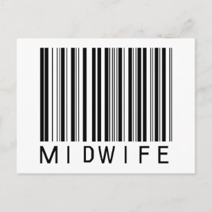 Carte Postale Code barre de la sage-femme