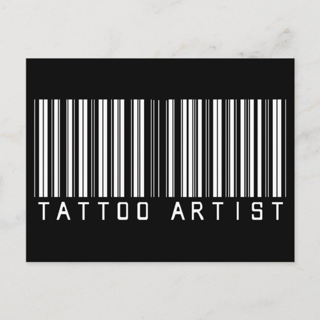 Carte Postale Code barre de tatouage Artiste (Devant)