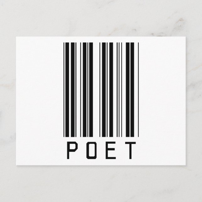 Carte Postale Code barre poète (Devant)