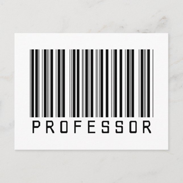 Carte Postale Code barre professeur (Devant)