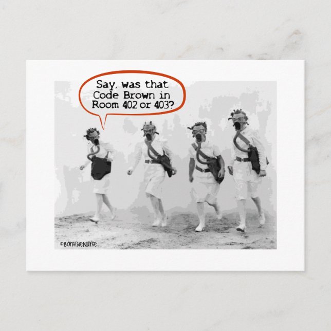 Carte Postale Code Brown pour les infirmières (Devant)