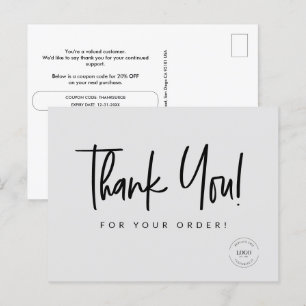 Carte Postale Code coupon personnalisé simple Logo d'entreprise