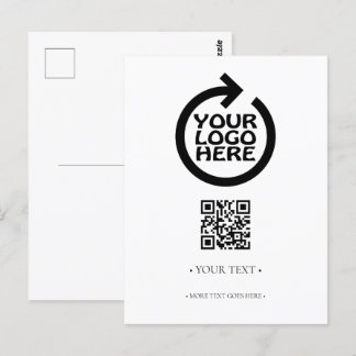Carte Postale Code et logo QR de votre entreprise