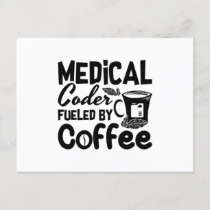 Carte Postale Code médical Fueled by Coffee Programmer Coding