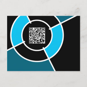 Carte Postale code QR aqua bullseye