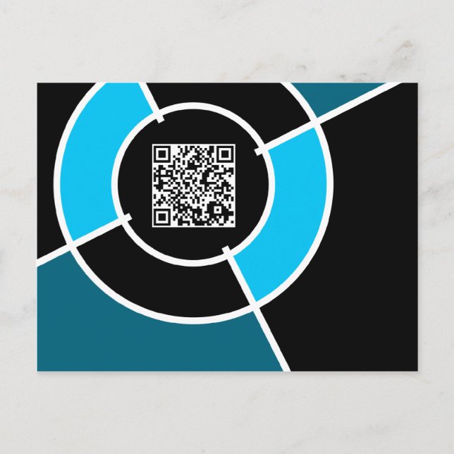 Carte Postale code QR aqua bullseye (Devant)