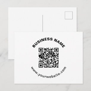 Carte Postale Code QR avec nom d'entreprise Texte circulaire gra