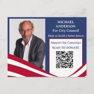 Carte Postale Code QR de collecte de fonds pour une campagne pol