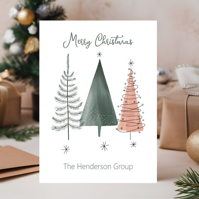 Carte Postale Code QR de la société Merry Christmas Trees Busine (Créateur téléchargé)