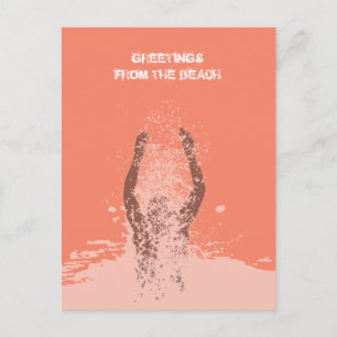 Carte Postale Code QR de l'eau de l'homme de grunge monochrome f