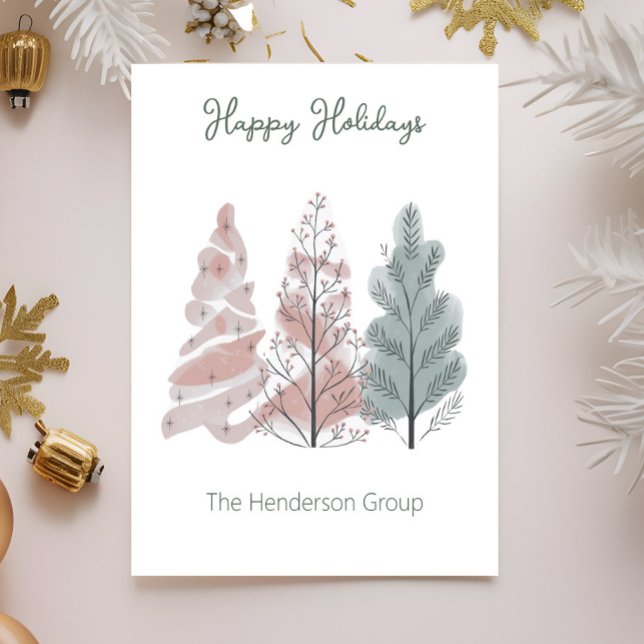 Carte Postale Code QR de l'entreprise d'arbres de fêtes joyeuses (Créateur téléchargé)