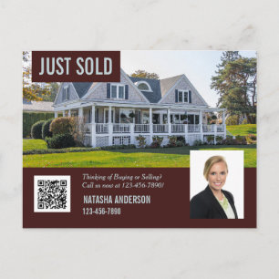 Carte Postale Code QR de marketing d'agent immobilier juste vend