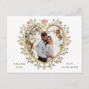 Carte Postale Code QR de remerciement photo Orné Victorien