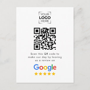 Carte Postale Code QR de révision Google Avis sur l'entreprise