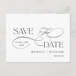 Carte Postale Code QR Élégant de Mariage Minimaliste pour Sauveg