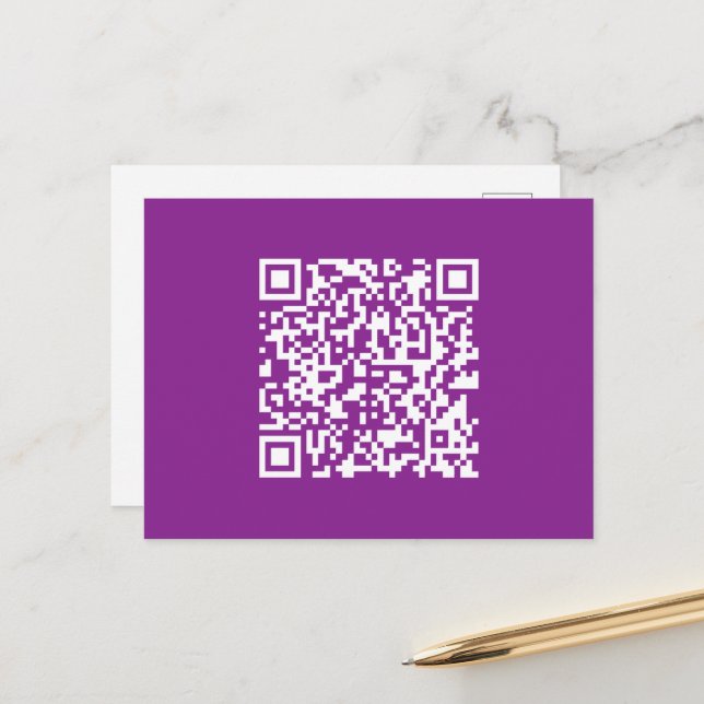 Carte Postale Code QR instantané avec votre URL de site Web | Po (Devant/Arrière en situation)