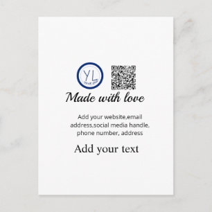 Carte Postale Code qr minimal simple ajouter logo nom de code te