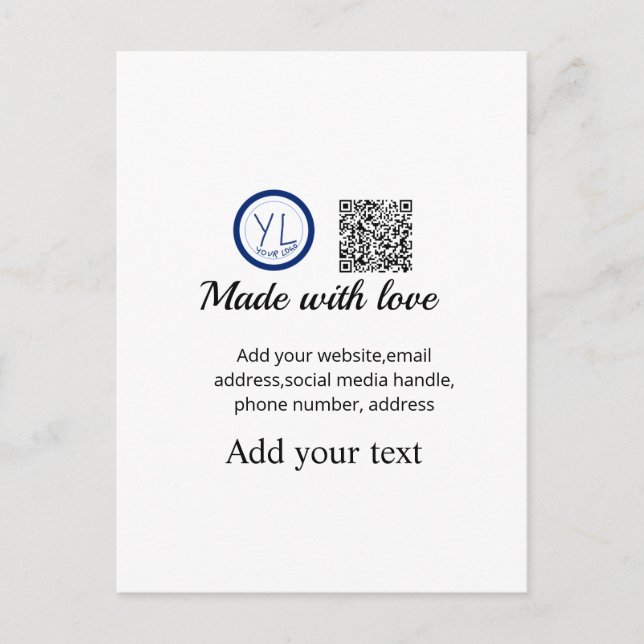 Carte Postale Code qr minimal simple ajouter logo nom de code te (Devant)