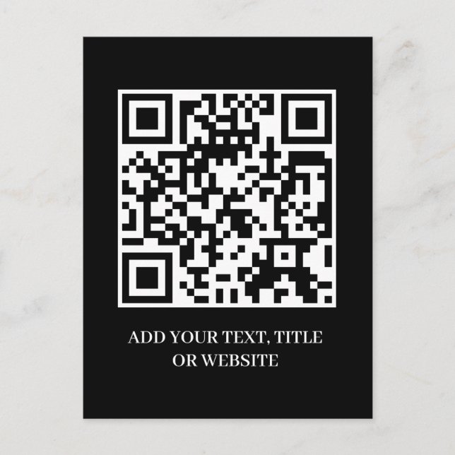 Carte Postale Code QR noir | Lien vers le site Web de l'entrepri (Devant)