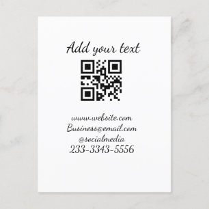 Carte Postale code QR personnalisé simple ajouter votre nom text