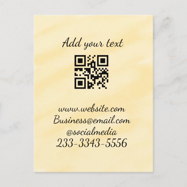 Carte Postale code QR personnalisé simple ajouter votre nom text (Devant)