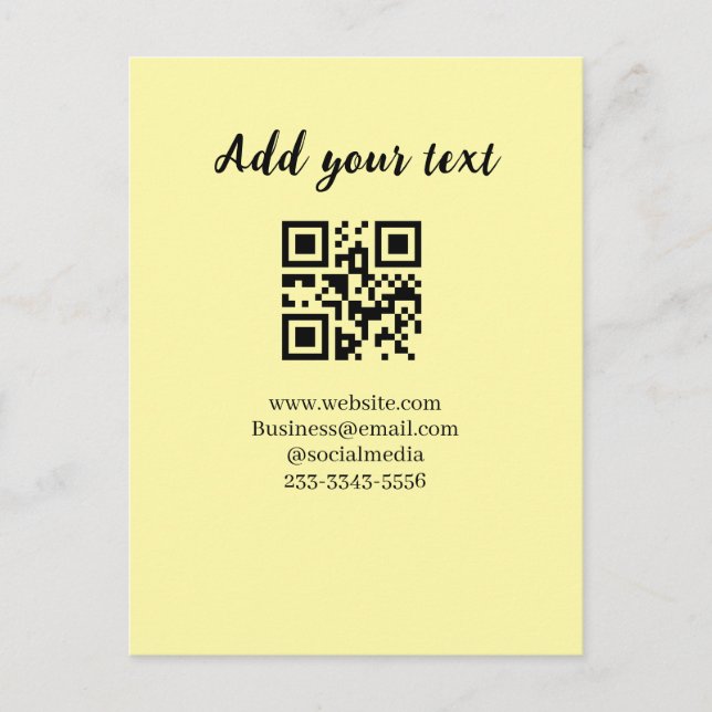 Carte Postale code QR personnalisé simple ajoutez votre nom text (Devant)