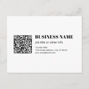 Carte Postale Code QR personnalisé & Texte rétro-moderne modifia