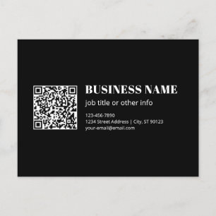 Carte Postale Code QR personnalisé & Texte rétro-moderne modifia