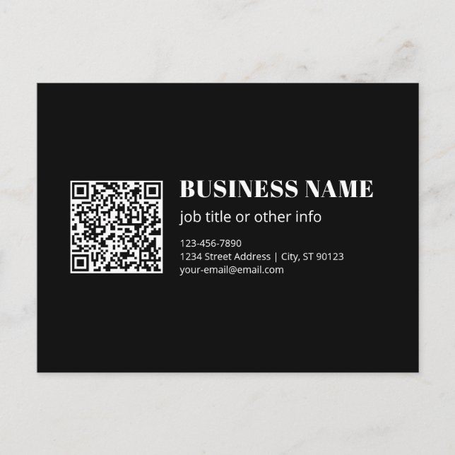 Carte Postale Code QR personnalisé & Texte rétro-moderne modifia (Devant)