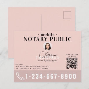 Carte Postale Code QR photo rose moderne de l'agent de signature