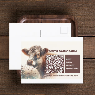 Carte postale Code QR pour vache Business