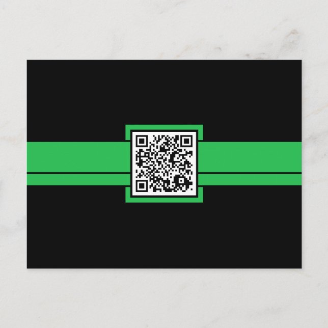Carte Postale code QR professionnel : ruban vert (Devant)