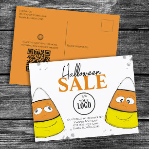 Carte Postale Code QR promotionnel de logo d'entreprise Hallowee