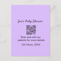 Code QR simple pour baby shower avec texte de nom