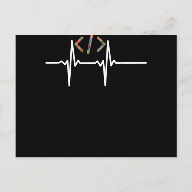 Carte Postale Coders Funny | Codage du programmeur de logiciel i (Devant)