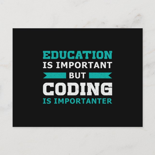 Carte Postale Codeur médical le codage est plus important cadeau (Devant)