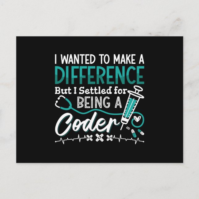 Carte Postale Codeur Médicale Étant Un Programmeur De Codage ICD (Devant)