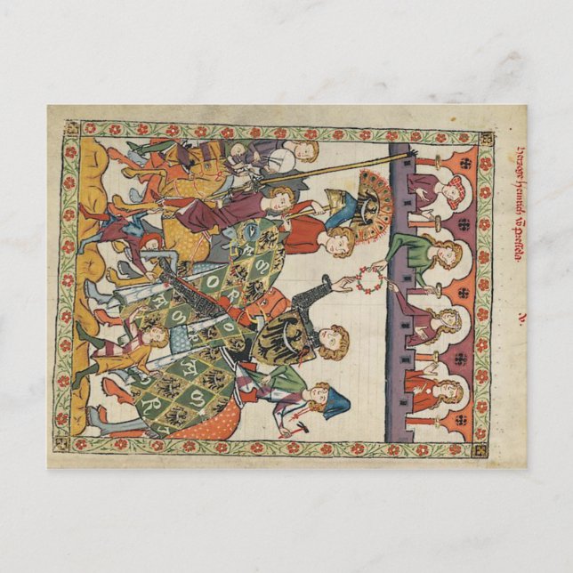 Carte Postale Codex manesse - Herzog Heinrich von Breslau Postka (Devant)