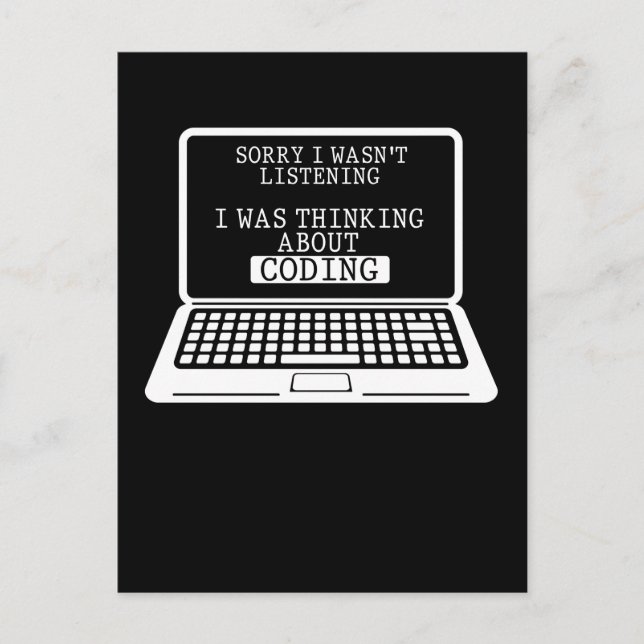 Carte Postale Coding Fun Computer Engineer Funny Programmer (Devant)