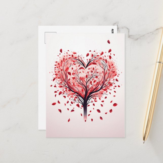 Carte postale Coeur (Devant/Arrière en situation)