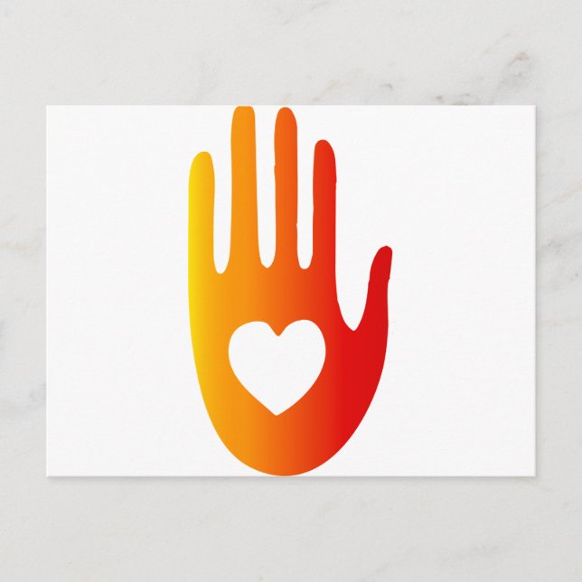 Carte Postale Coeur à la main (Devant)