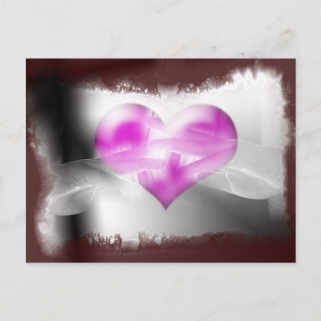 Carte Postale coeur à portée de main (Devant)