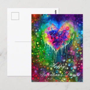Carte Postale Coeur abstrait lumineux et valentin de bulles