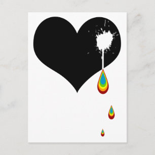 Carte Postale coeur arc-en-ciel.