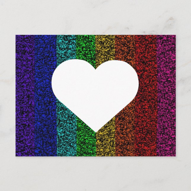 Carte Postale Coeur arc-en-ciel (Devant)