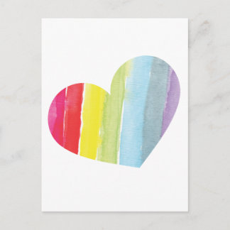 Carte Postale Coeur arc-en-ciel