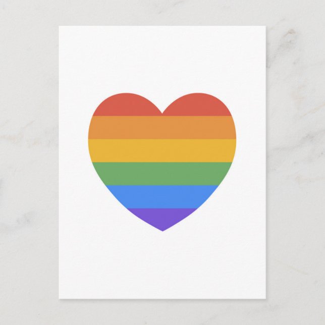 Carte Postale Coeur arc-en-ciel (Devant)