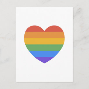 Carte Postale Coeur arc-en-ciel