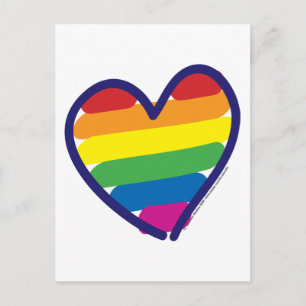 Carte Postale Coeur arc-en-ciel gay pride