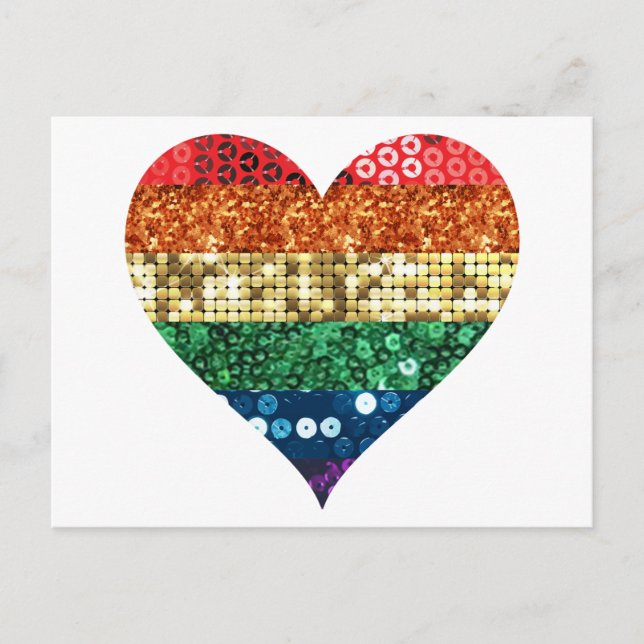 Carte Postale coeur arc-en-ciel lgbt (Devant)